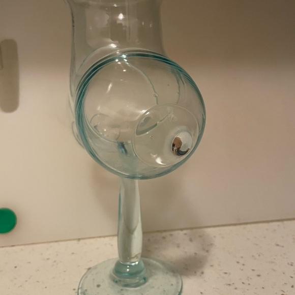 John Barber Rare Blown Glass Woman’s Breast Goblet Wine Glass signed - Picture 3 of 4